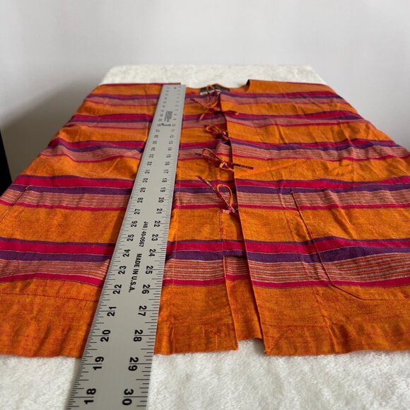 Vintage 60's 70's Gabrielle Fouell Boho Cotton Kimono Top Blouse Size M Pockets - Picture 5 of 5